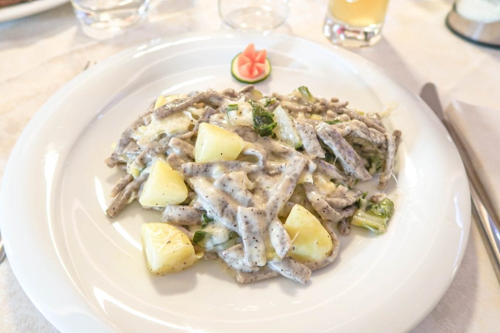 Pizzoccheri: an Italian local pasta, made with buckwheat flour